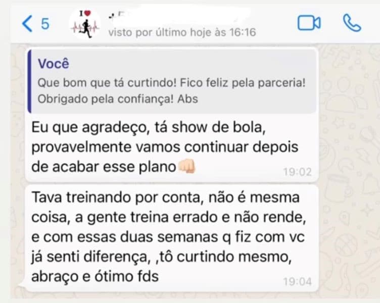 Depoimento - Treino certo vs por conta