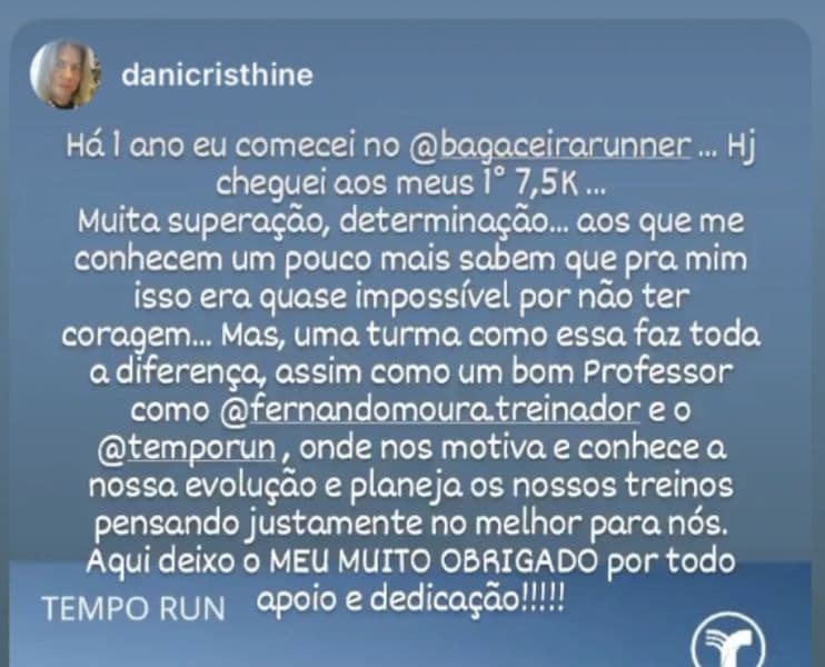 Depoimento Dani Cristhine - Primeiros 7,5k